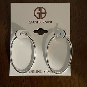 Sterling Silver Oval shaped hoop earrings